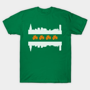 Irish Chicago Skyline Flag T-Shirt